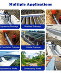 Image showing applications of Flexible Corrugated French Drain Pipe With Nonwoven Fabric And Steel Wire Permeable Garden Drain Hose.