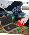 Three Piece Shockproof Storage Box Set For Camping And Outdoor Activities Grab And Go Wear Resistant Multi Function Case Portable Emergency Gear Organizer For Hiking Survival Trips And Wilderness Prep next to camp stove