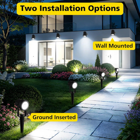 4 In 1 Solar Landscape Spot Lights Outdoor Waterproof Garden Lights With Auto On Off for patio lawn pathway lighting