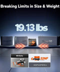 Ultra Compact 12V 100Ah LiFePO4 Battery With Bluetooth, 100A BMS And Low Temp Protection, weighing 19.13 pounds, size comparison