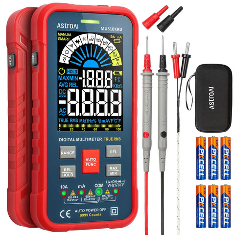 Auto Ranging Digital Multimeter With 10000 Counts TRMS Color LCD Screen Measures Voltage Current Resistance Capacitance Temperature