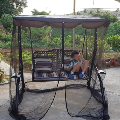 Bug Free Patio Swing Mosquito Netting With Zipper Door And Waterproof Roof For Outdoor Porch Swing 3 Seater 49.2x80.7x80.7 Inches Ultra Fine 1mm Mesh For Airy Comfort