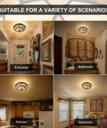 Tiffany Style Ceiling Light With Stained Glass Vibe 2 Light 12 Inch Flush Mount in various rooms: entryway, bathroom, kitchen, bedroom.