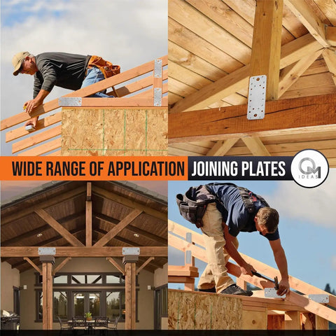 Heavy Duty Flat Joining Plates With Perforated Braces For Timber Wood And Metal Galvanized Steel Fixing Repair Connector 10 Pack Built Tough Workhorse Straight Brackets Pro Setup