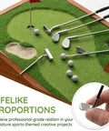 Alloy Mini Golf Club Set With Six Clubs And Four Balls For Dollhouse Dioramas And Display Scenes on miniature golf course