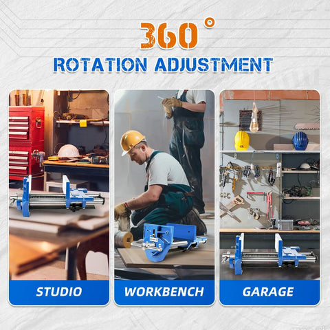 Heavy Duty 7 Inch Quick Release Workbench Vise Rock Solid Ductile Iron Build in studio, workbench, and garage settings.