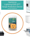 Beefy Heavy Duty 20 Amp 2400 Watt Appliance Surge Protector with Smart Circuit Plug and Outlet Saver for various electronics.