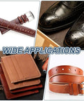 Various leather items showing applications of the Leather Hole Punch 25mm Hollow Round Puncher Cutter Carbon Steel Pro Grade Tool.