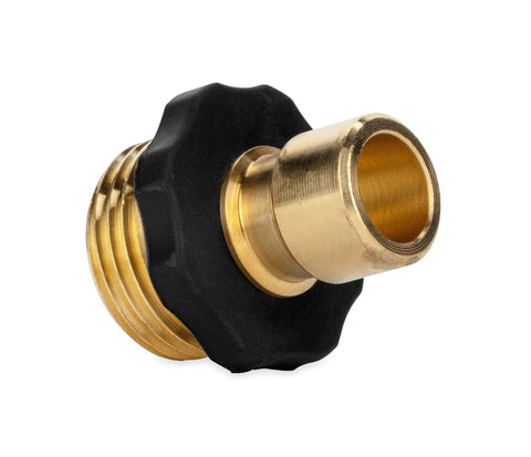Five Eighths Inch Brass And Steel Quick Hose Disconnect Kit With One Female And Three Male Fittings No Fuss Easy Connect Auto Shut Off When Disconnected CSA Low Lead Compliant brass fitting