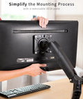 Hassle Free Quick Release VESA Mount Adapter Bracket Kit With Removable Plate For LCD Monitors And TV Screens being attached to a monitor.