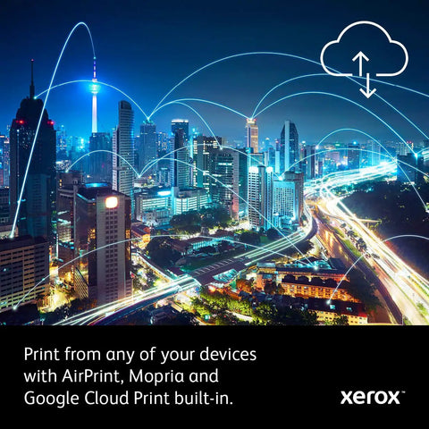 Top Shelf Color Printer With Hella Fast 30 Pages Per Minute Duplex Printing, 250 Sheet Capacity, Front Usb Access, Ethernet And Usb Hooks Up Easy For Any Hustling Workspace with city skyline backdrop
