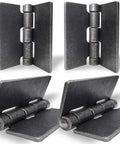 Weld-on gate hinges, heavy-duty, 4-1/2 x 4-1/4 in, 3/16 in steel, black, 4-pack