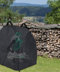Kick Ass Miter Saw Cover Crafted From Thick Waterproof Oxford Cloth Featuring A Snug Drawstring Hem And Easy Grip Handles for rugged outdoor use.