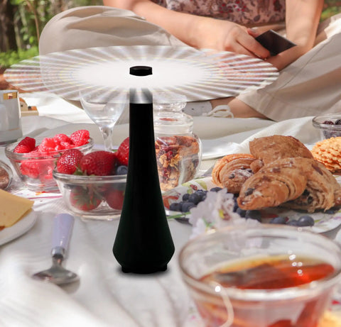 Fly Swatter And Battery Powered Food Spinning Fans Set Of 2 For Tables Outdoor Picnics BBQs And Indoor Events With Safe Soft Blade Design