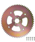 60T Beefed Up High Torque Rear Sprocket With 6 Holes For 40 41 420 Chain with mounting bolts, fits Coleman and Baja mini bikes.