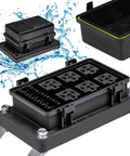 12V DC Auto Waterproof Fuse And Relay Box with Six Relay Sockets and Six Fusible Holders, Bosch Style for Cars and Boats