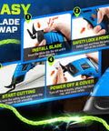Easy blade swap instructions for Heavy Duty Cordless Electric Scissors With 12000Rpm High Power Motor.
