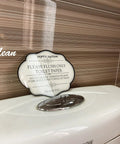 Please Flush Only Toilet Paper Designer Sign For Septic Systems Do Not Flush Rules For Home Office RV Or Cabin White A Gentle Yet Firm Bathroom Decor To Stop Wipes Feminine Hygiene Items And Paper Towels sign on toilet tank.