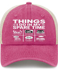 Funny Things I Do In Spare Time RV Camper Trucker Hat Camping Cap For Dad Gift Outdoor Adventure Wear in pink