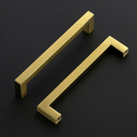 Gold Brushed Brass Cabinet Pulls With Screwdriver Included For Easy Install Six And A Quarter Inch Hole Center Six And Three Quarters Inch Overall Length Half Inch Wide Twenty Five Pack Slick Kitchen Cabinet Handles