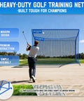 Heavy Duty Golf Hitting Net 10x7ft With Extra Striking Net For Backyard Practice Indoor Outdoor Use Sturdy Metal Frame Cage