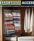 25 Gallon Extra Large Resealable Storage Bags With Zipper Top, Heavy Duty Clear Bags 35 By 24 Inches With Handles showcasing neatly stacked clothes