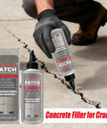 Ultimate Outdoor Crack Repair Sealant For Concrete And Asphalt, 100ml, shown in use on cracked concrete.