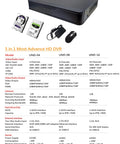 4 Channel Hybrid Security System With 5 In 1 DVR NVR Supports HD TVI CVI AHD IP H265 H264 Compression Local 2TB HDD Included