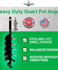 Powerful Heavy Duty Planting Auger With Replaceable Parts 5 Inch By 28 Inch Hex Drive Non Slip Half Inch Shaft Garden Digging Tool