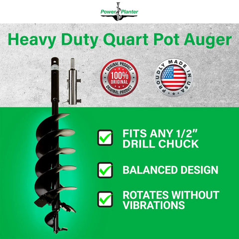 Powerful Heavy Duty Planting Auger With Replaceable Parts 5 Inch By 28 Inch Hex Drive Non Slip Half Inch Shaft Garden Digging Tool
