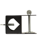 Side view of Deck Torch Mounting Bracket Kit With Four Adjustable Clamps For Rails Or Balusters, fits 0.75 to 1.25 inches.