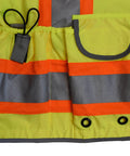 Heavy Duty Hi Vis Safety Vest With 3M Reflective Tape Class 2 Engineer Workwear Built Tough For The Daily Grind showing padded neck and flap pockets.