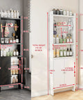 Behind-Door Organizer Cabinet Shelf Rack With Two Pegboard Panels For Garage And Garden Tool Storage, tall standing view