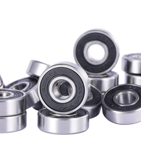 Rollerex Atlas 608-2RS skate bearings, carbon steel, 20-pack, close-up
