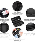 All In One Camera Battery And Memory Card Storage Case For Pro Gear with six card and three battery slots, ejector tool included