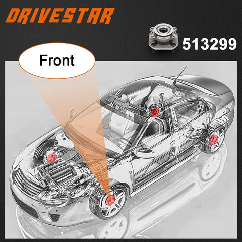 Diagram showing Front Wheel Hub And Bearing Assembly With ABS Encoder For Nissan Sentra 2007 2008 2009 2010 2011 2012