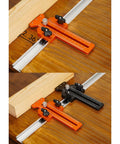 Woodworking Cutting Guide With Bidirectional Scale And Dual Locking Sliders For Pro Grade Precise Sawing On T Track Workbenches