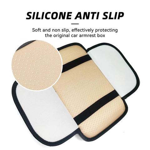 Universal Car Middle Console Cover Must Have With Two Storage Pockets Armrest Cushion Made From Premium Microfiber Leather.