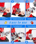 DIY Button Maker Kit For 100 Sets 58mm 2 And A Quarter Inch Includes Metal Shells Plastic Films Backing Parts Bags Cards And Keychains
