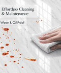 Cleaning spill on Marble Look Peel And Stick Contact Paper 39 Inch By 118 Inch White Vinyl Wallpaper For Countertops Bathroom Vanities And Cabinets Waterproof Easy Install Renter Friendly Durable DIY Upgrade