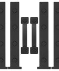 Six Piece Garage Door Magnetic Decorative Hardware Kit Featuring Four Rectangle Hinge Magnets And Two Handles In Black