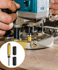 Double Bearing Flush Trim Router Bit Set With One Quarter Inch Shank Carbide Top And Bottom Bearings for precise pattern cutting