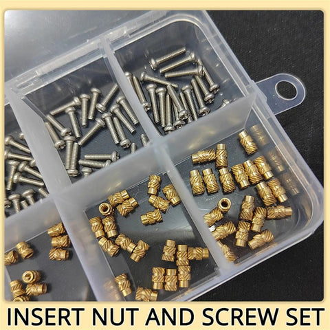 Top Shelf M2.5 Brass Threaded Inserts And Stainless Steel Screws Kit Heat Hot Melt Knurled Embedment Set For 3D Prints And Diy Mods Zero Hassle Setup Rock Solid Hold Boss Grade Metal Fasteners