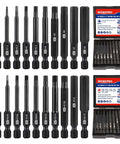 WORKPRO 20-piece hex bit set with storage case, front view; S2 steel, magnetic metric/SAE bits, 1/4 in square shank.