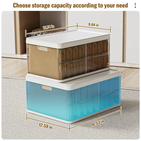 19 Quart Upgrade 4 Pack Stackable Storage Bins With 2 Lids For Closet Organization And Drawer Storage Foldable Plastic Bins