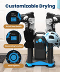 Badass Upgraded Boot Dryer For Work Boots And Training Shoes With Integrated Ozone Deodorizer And Rapid Heat Circulation, showing controls and drying features.