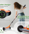 Roller Dethatching Rake With Wheels For Easy Push Across Your Lawn 76.8 Inch Adjustable Handle 2Mm Stainless Steel Blades