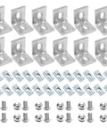 12 Pack 1010 Aluminum Extrusion Connector Brackets With Screws For 1x1 Inch Profiles Carbon Steel Corner Brackets Nickel Plated