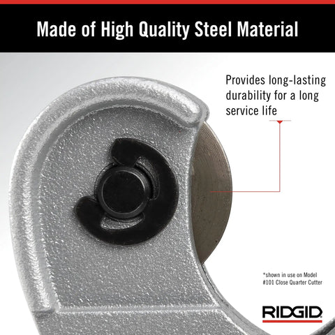 Close-up of Tubing Cutter Replacement Wheel For Aluminum And Copper Pipes Fits Multiple Models 101-205 steel wheel