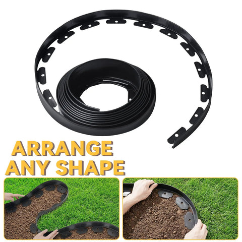 No Dig Landscape Edging Border Kit 1.5 Inch Tall 20 Foot Heavy Duty Garden Edge With 25 U Shaped Stakes for Lawns Flower Beds Patios